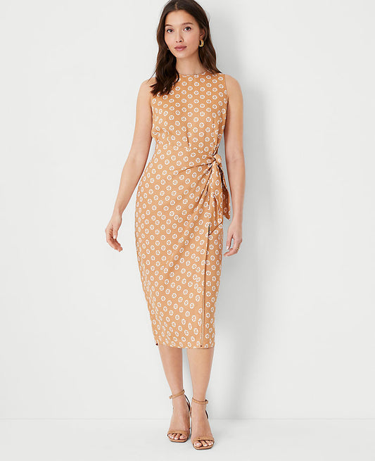Robe fourreau à nouer à imprimé floral