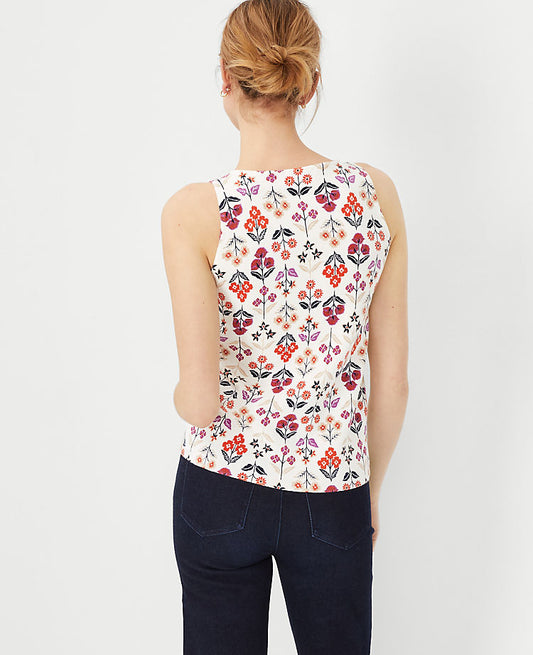 Débardeur en tricot fleuri