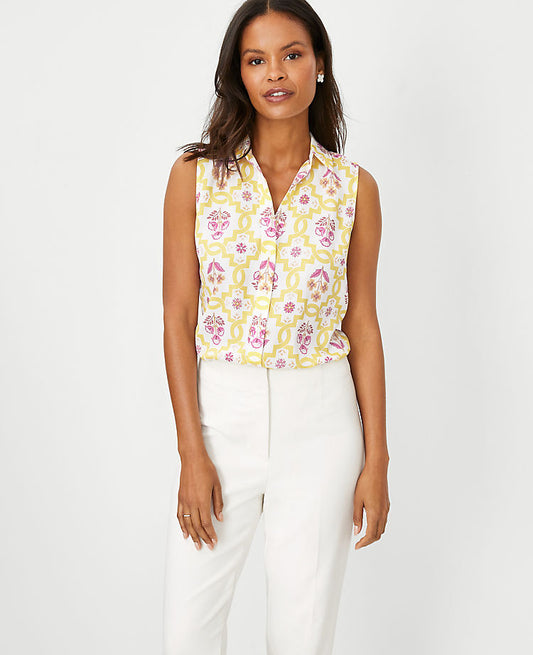 Chemise Essentielle Sans Manches Imprimé Carreaux