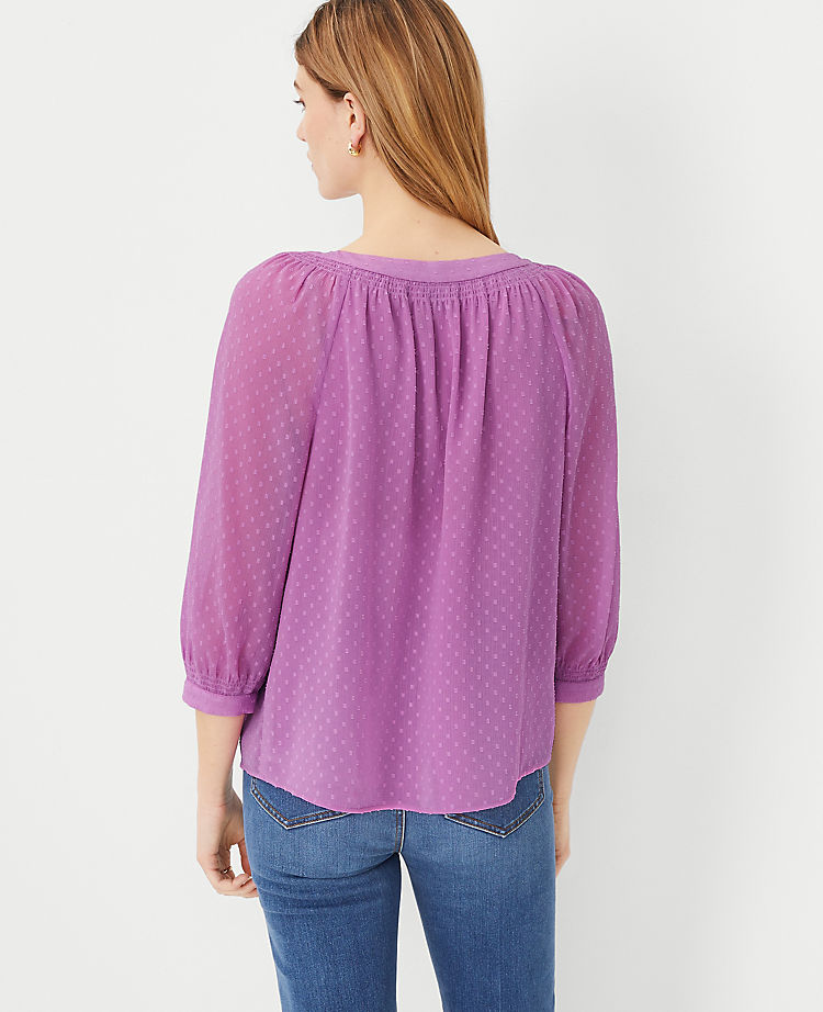 Top froncé à encolure bateau Crinkle Clip