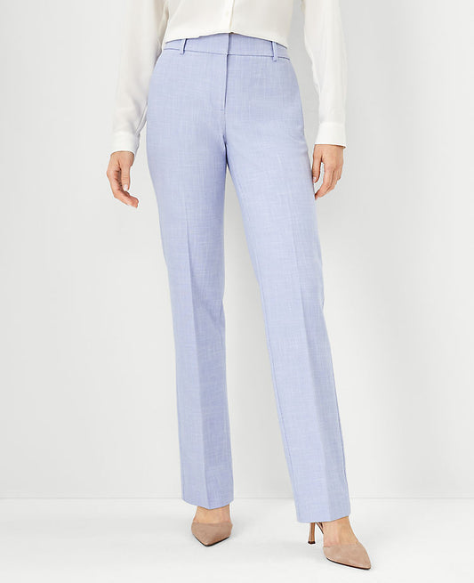 Le pantalon droit Sophia en tissage croisé - Coupe galbée