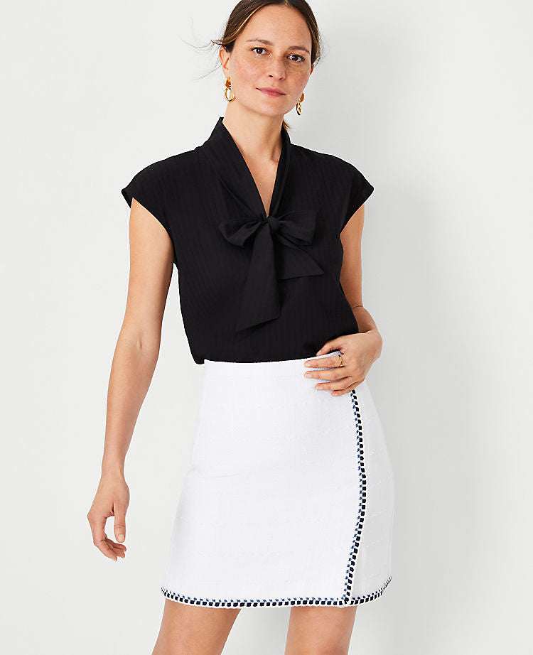 Tie Neck Cap Sleeve Top