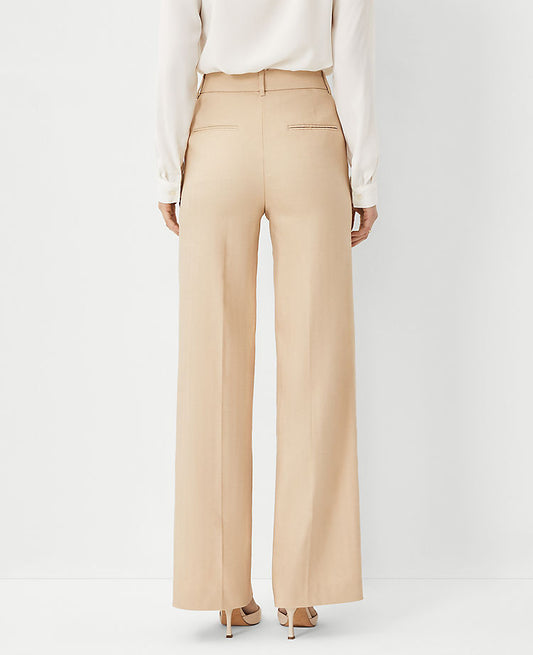 Le pantalon large en mélange de lin chevrons