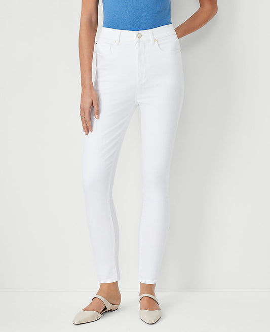 Jean skinny Galbant Effet Sculptant Taille Haute Courbe en Blanc