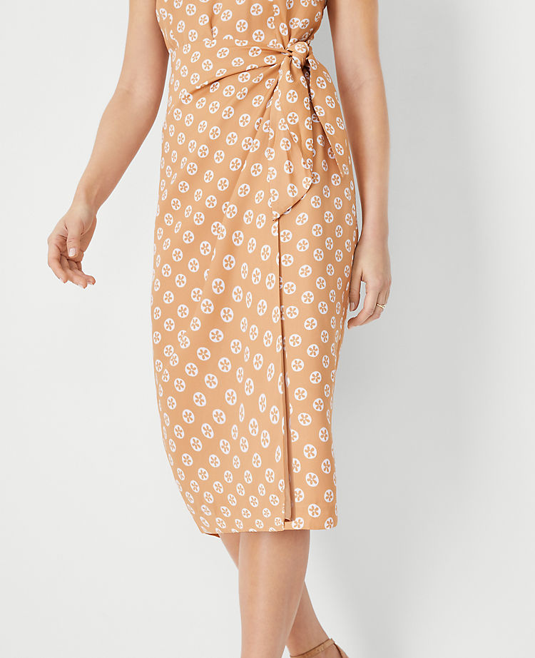 Floral Tie Waist Sheath Dress