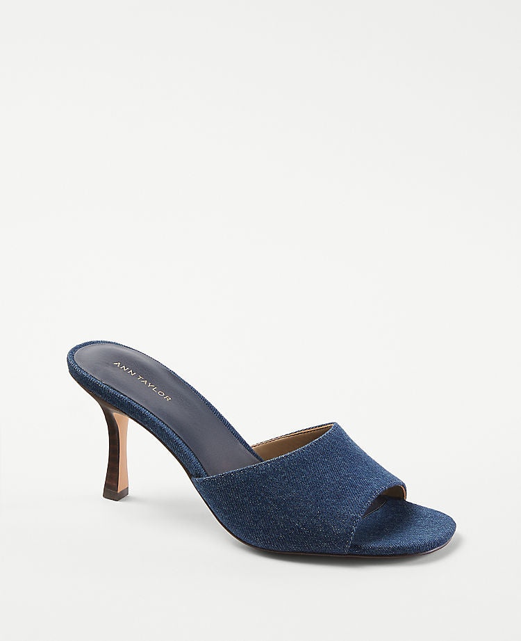 Mules à talon moyen en jean