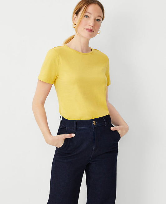 T-shirt col rond en coton Pima