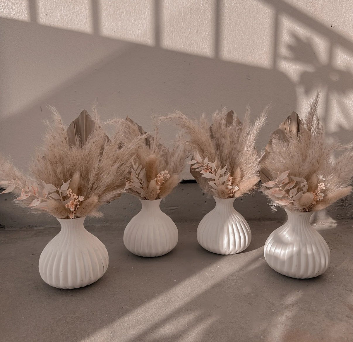 MINI VASE BEIGE - BEIGE INTERIOR - PAMPAS GRASS VASE