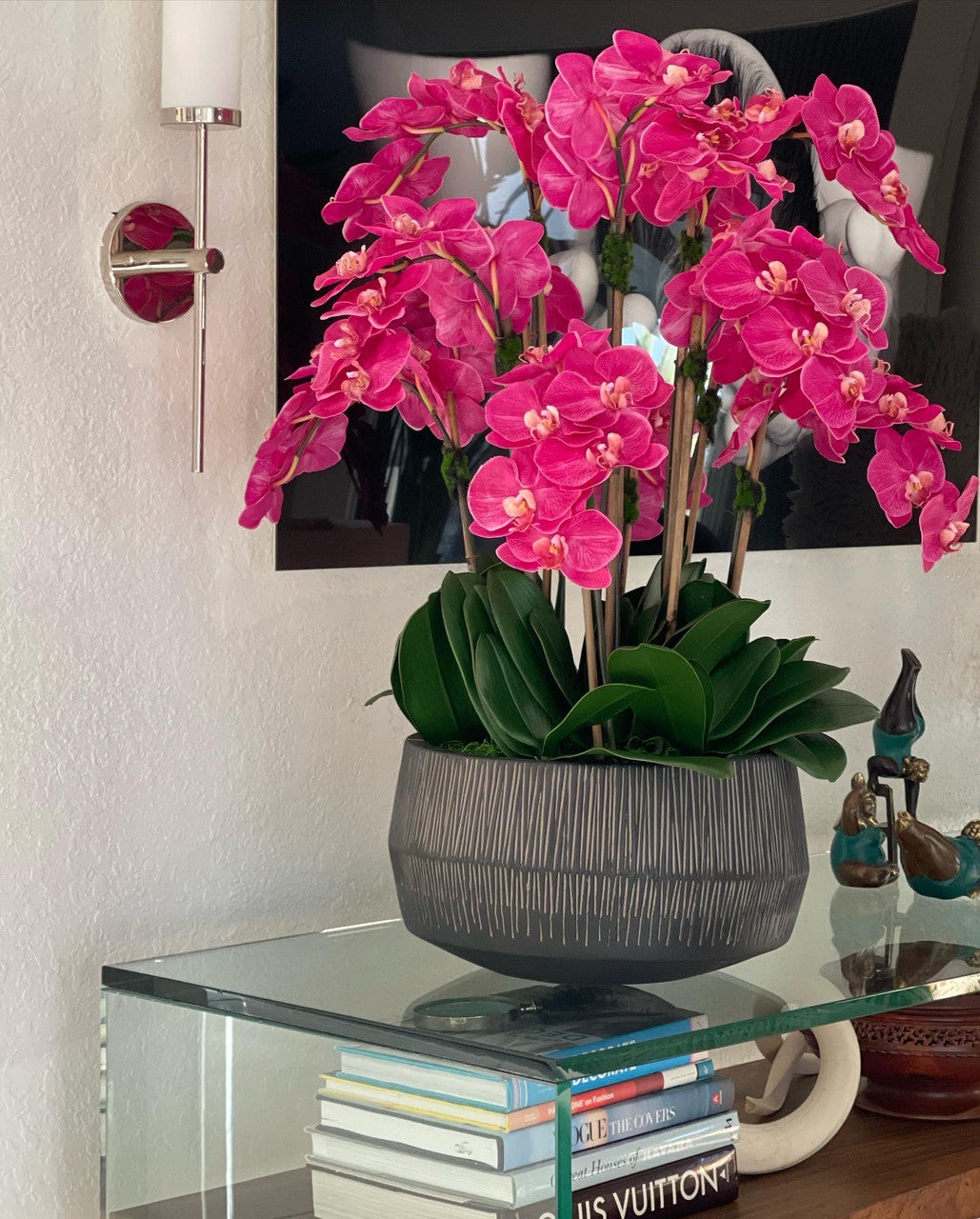 Java Bowl with Pink Phalaenopsis Orchids(Out of Stock)