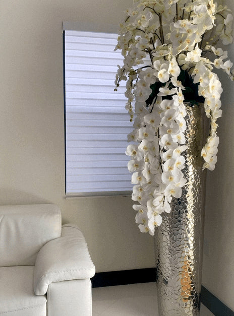 Extra Tall Hammered Planter With Cascading Phalaenopsis Orchids