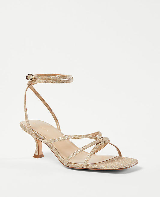 Sandales à brides nouées pailletées