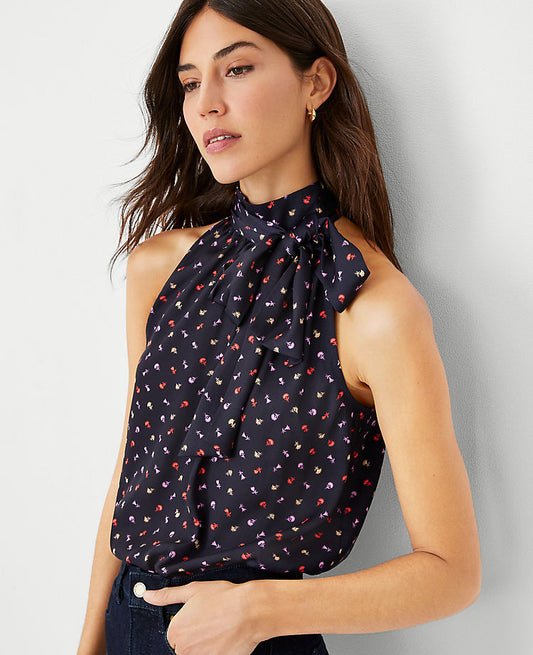 Blumen-Neckholder-Oberteil mit Schleife