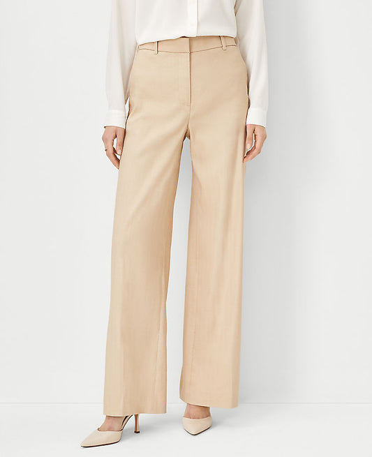 Le pantalon large en mélange de lin chevrons