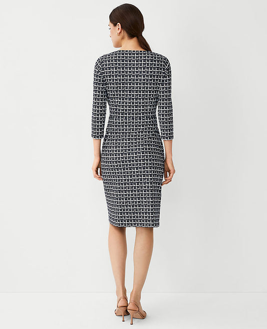 Robe à carreaux raffinée avec taille à nouer extensible