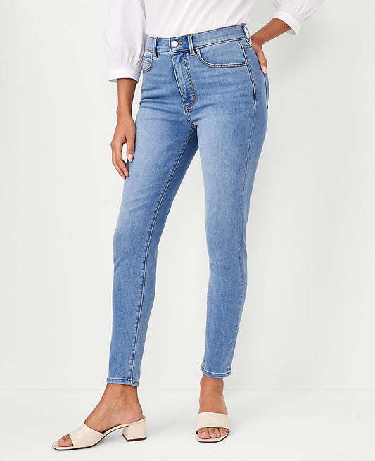 Jean skinny Sculpting Pocket taille haute en délavé indigo clair vintage