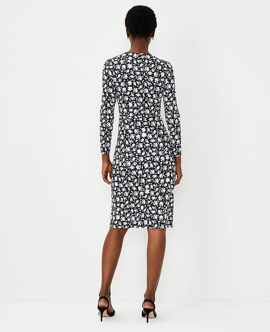 Robe midi cache-cœur fleurie