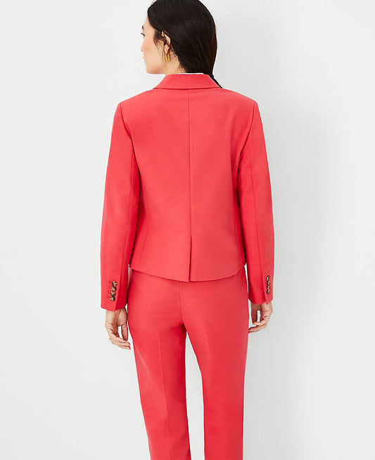 Le blazer à un bouton en coton stretch