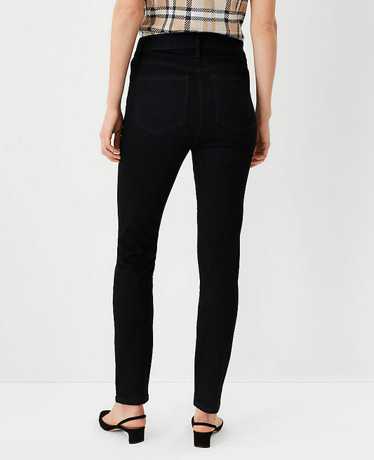 Jean skinny taille haute sculptant, délavage Jet Black