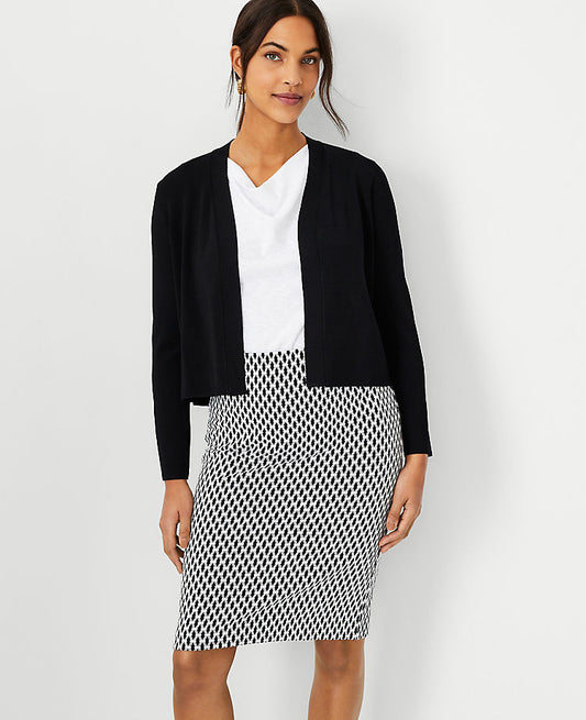Gilet court ouvert en soie
