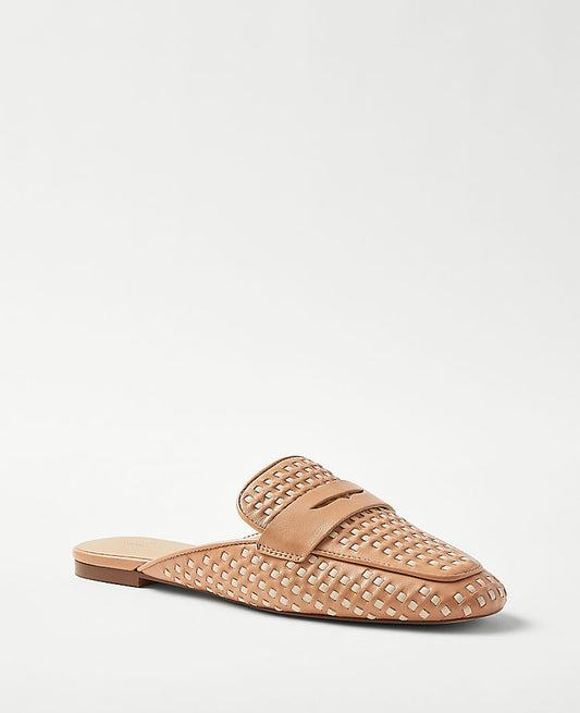 Mules Loafers en Cuir Tressé