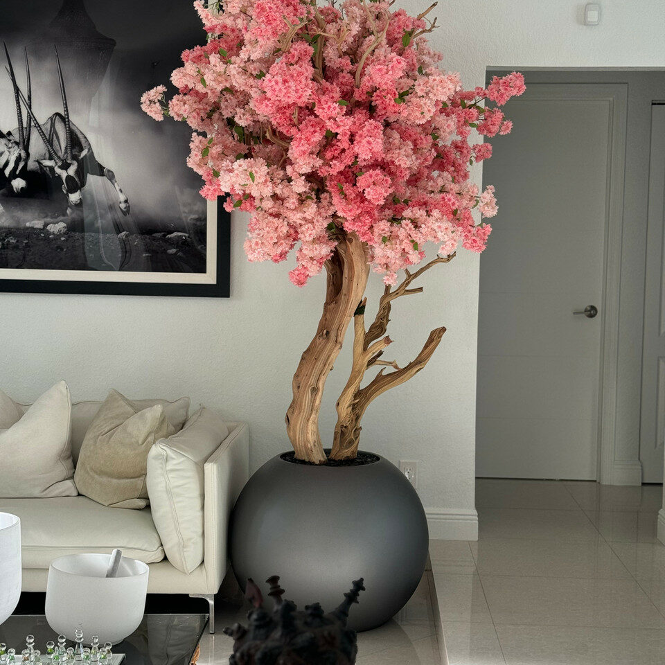 Matte Green Customized Two-color Cherry Blossom Tree