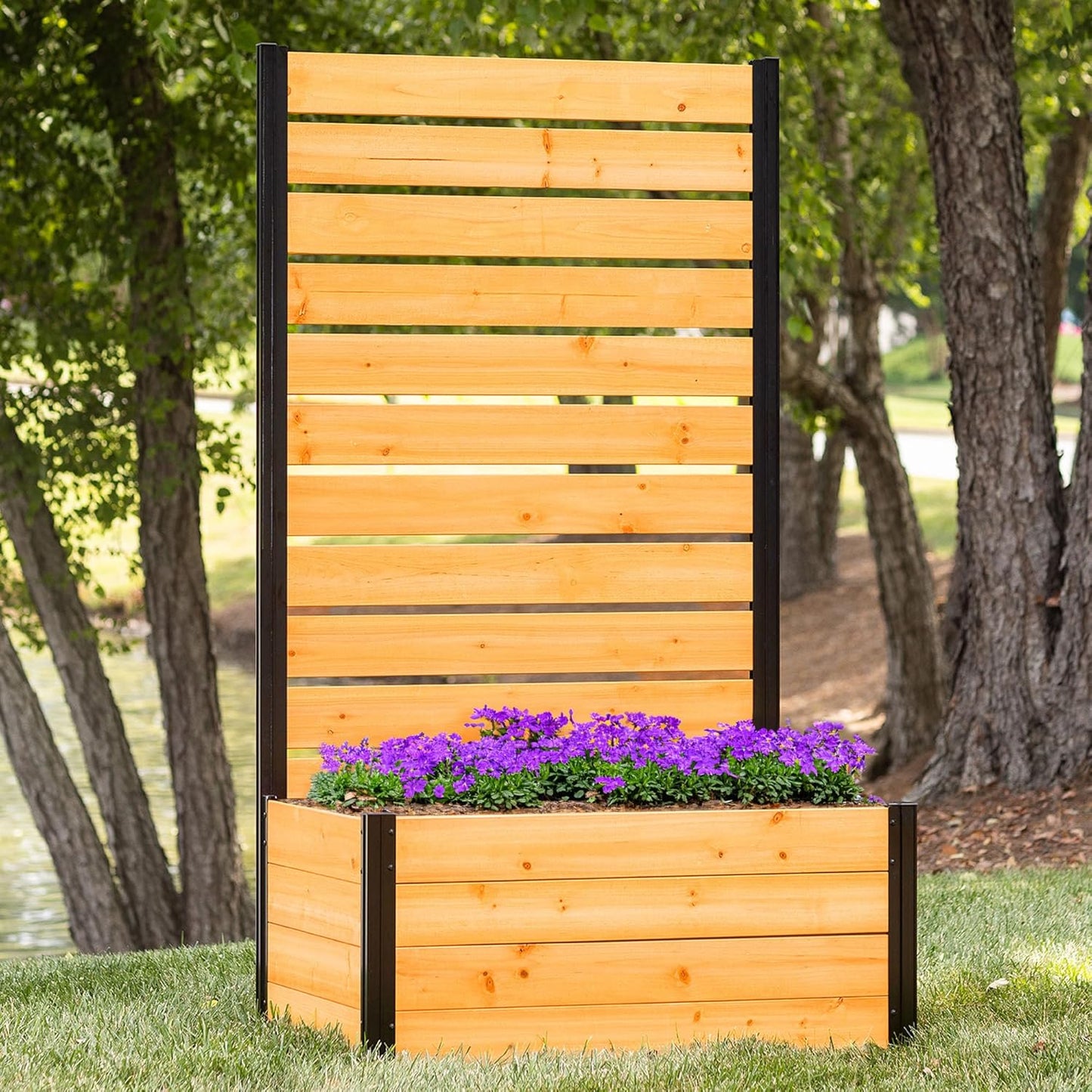 ??Planter boxes with trellis privacy screen