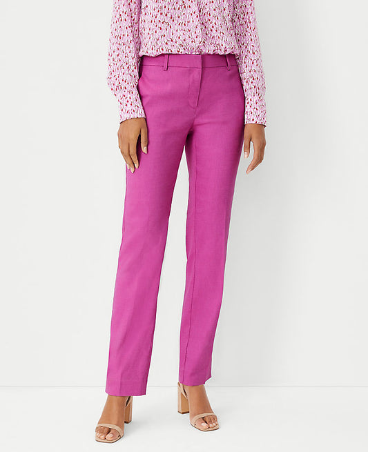 Le pantalon droit Sophia en mélange de lin