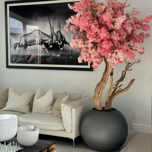 Matte Green Customized Two-color Cherry Blossom Tree