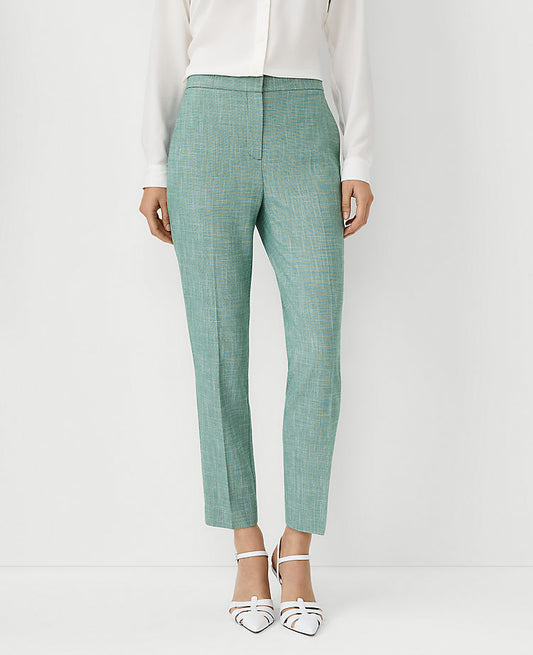 Le pantalon cheville Eva en tissage croisé - Coupe galbée