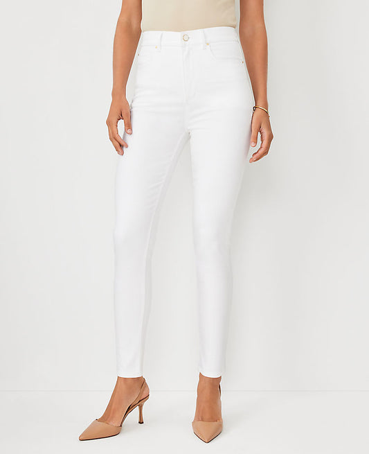 Jean super skinny taille très haute Sculpting de couleur blanche