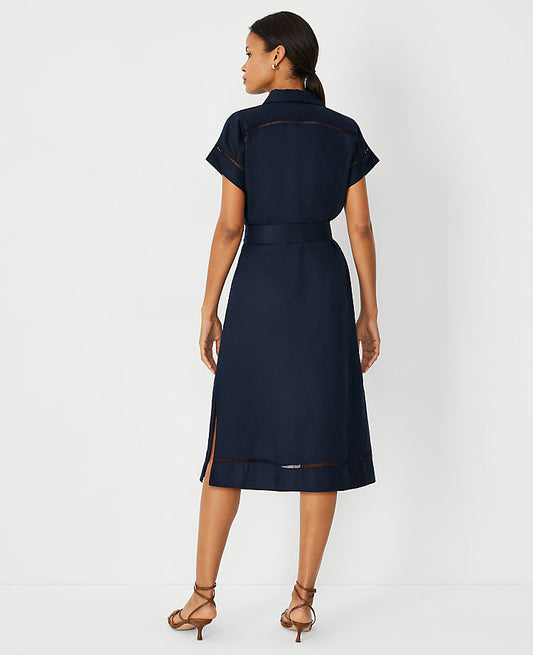 Hemdblusenkleid mit Ausschnitten an den Taschen