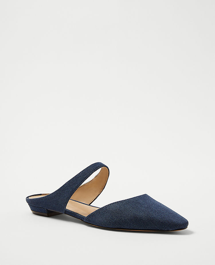 Mules plates en jean