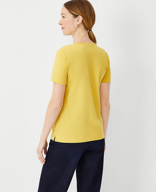 T-shirt col rond en coton Pima