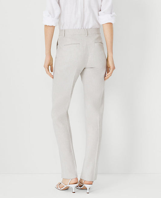 Le pantalon droit Sophia en mélange de lin
