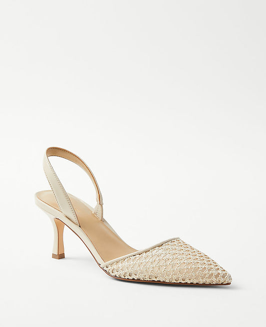 Escarpins à bride arrière en maille tressée Eryn