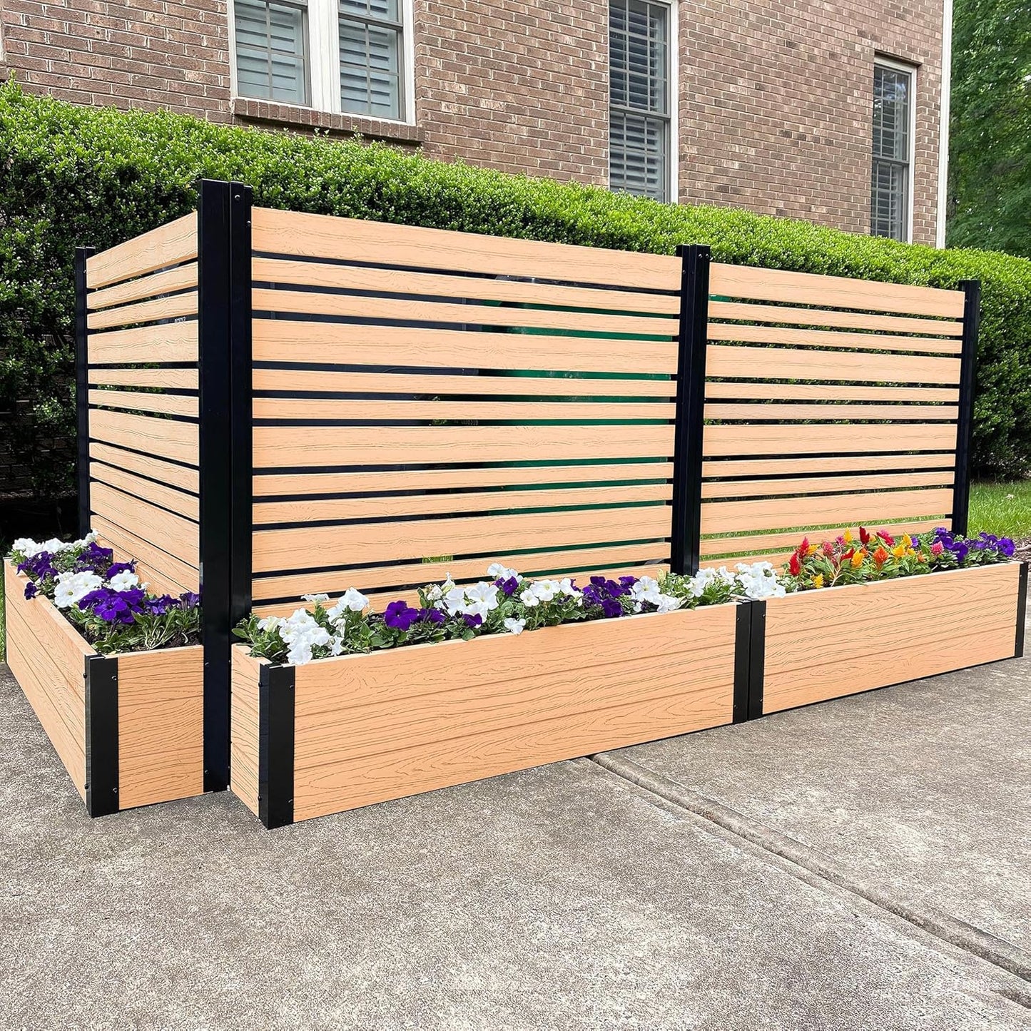 ??Planter boxes with trellis privacy screen