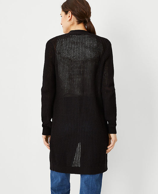 Gilet long ajouré en maille