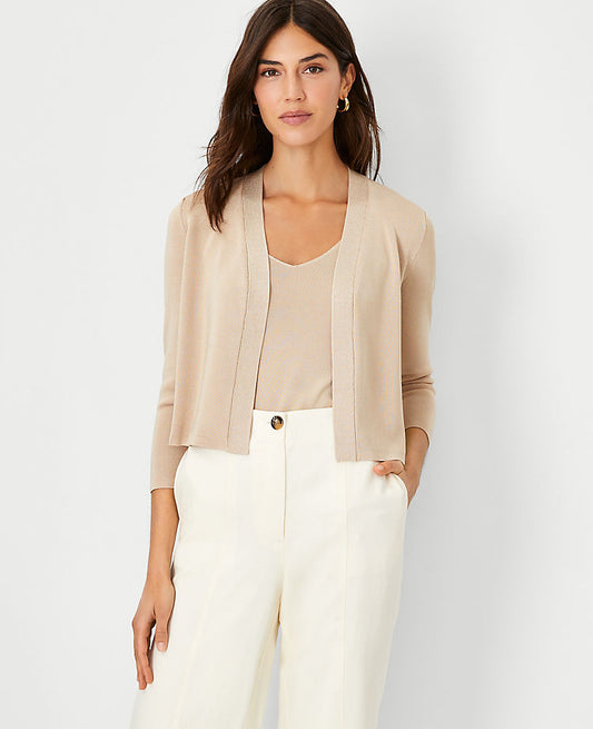 Cardigan court ouvert soyeux
