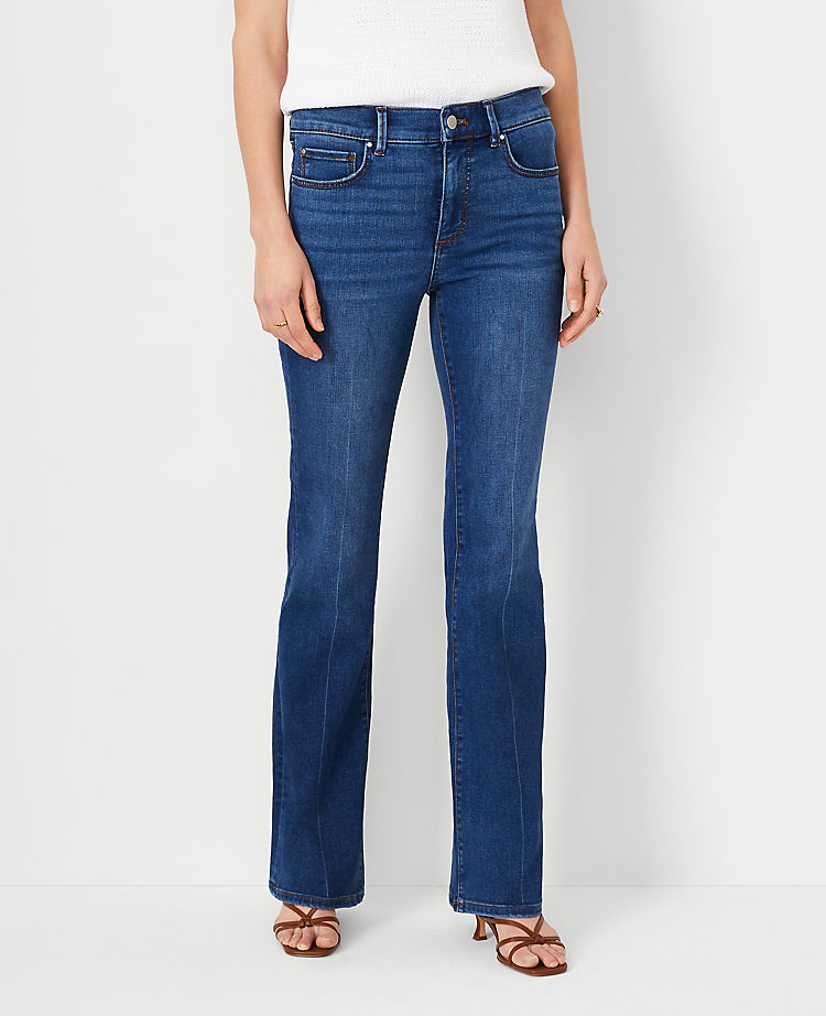 Sculpting Pocket Mid Rise Boot Cut Jeans in Classic Mid Wash - Curvy Fit