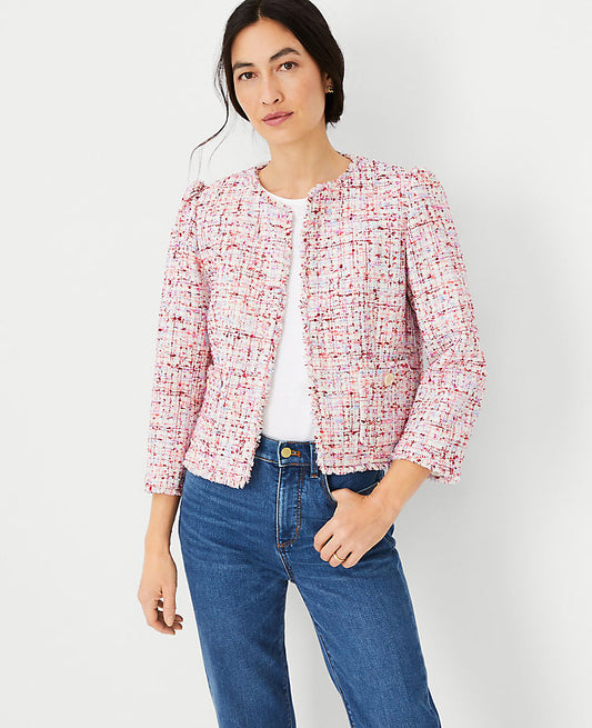 Veste FRinge en tweed à manches bouffantes