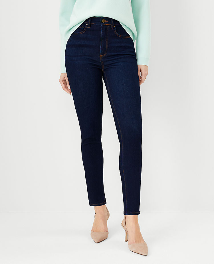 Curvy Shaping High-Rise Skinny Jeans in Rinse Wash