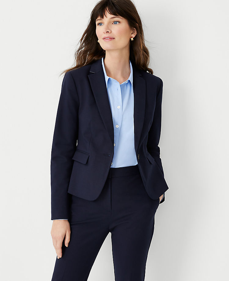 Le blazer à un bouton en coton stretch
