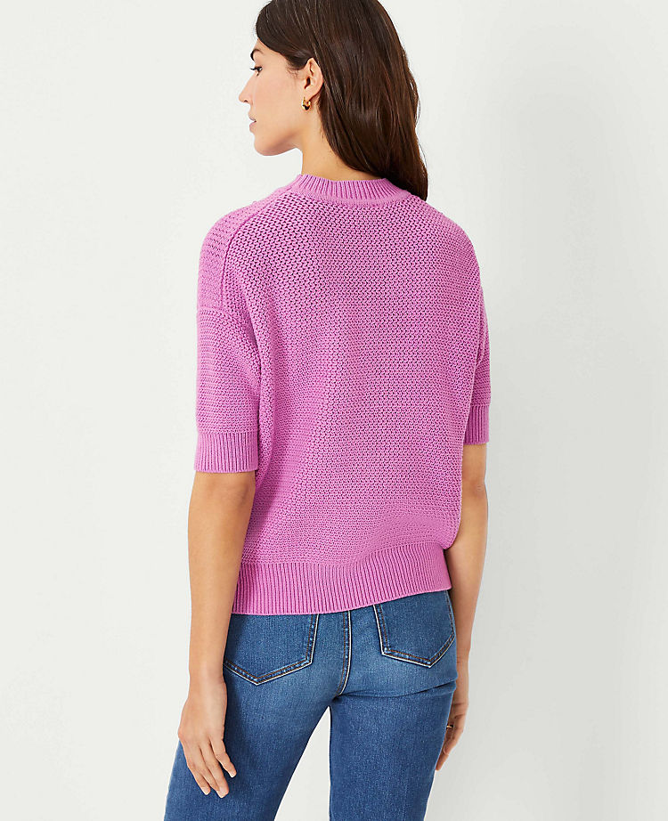 Geo Stitch Pullover mit Ellbogenärmeln