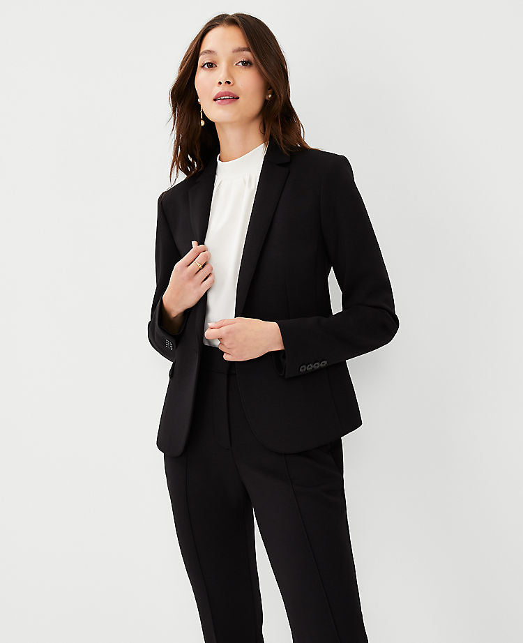 Le blazer à un bouton en maille double face