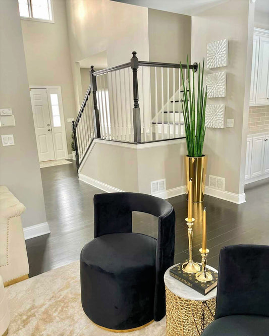 Pure Gold Stainless Steel Tapered Large Cone with Large Snake Grass Plant 1