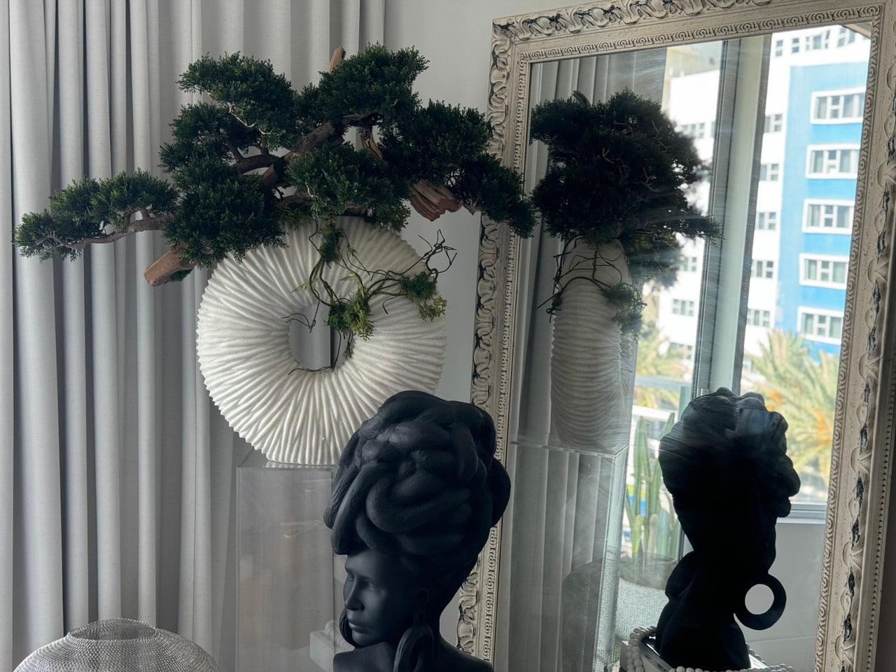 Medium Eternity Vase with Trailing Bonsai Tree and Driftwood