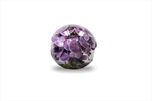 Vase de 25 cm Crosswinds avec orchidées violettes