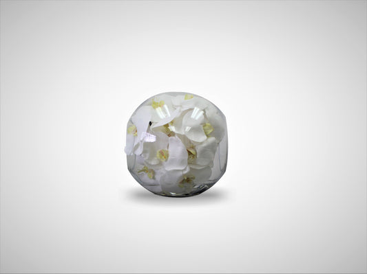 Vase 10″ Crosswinds avec orchidées blanches