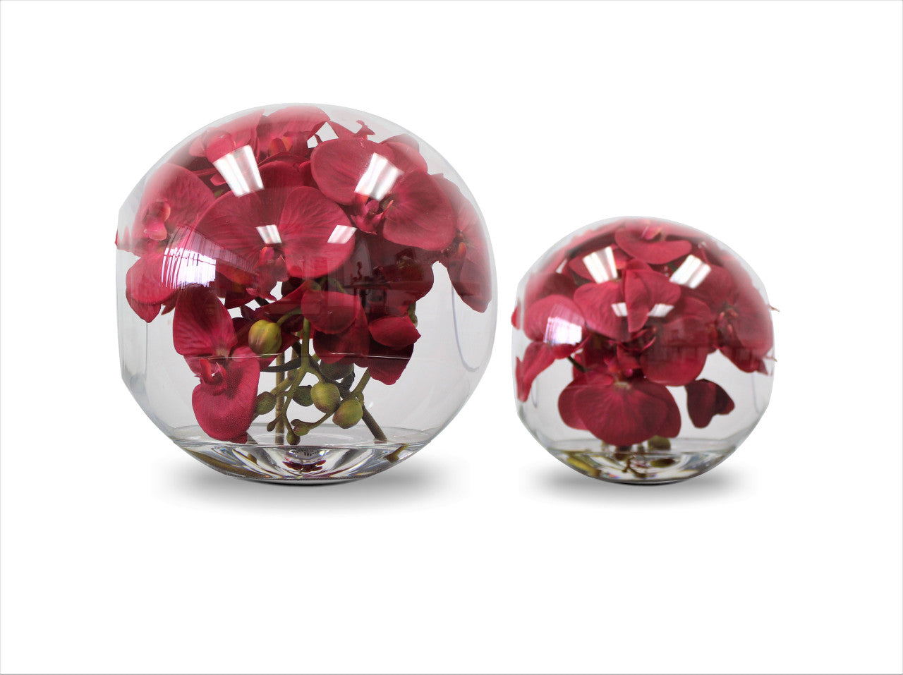 Vase Crosswinds de 10 po avec orchidées rouges
