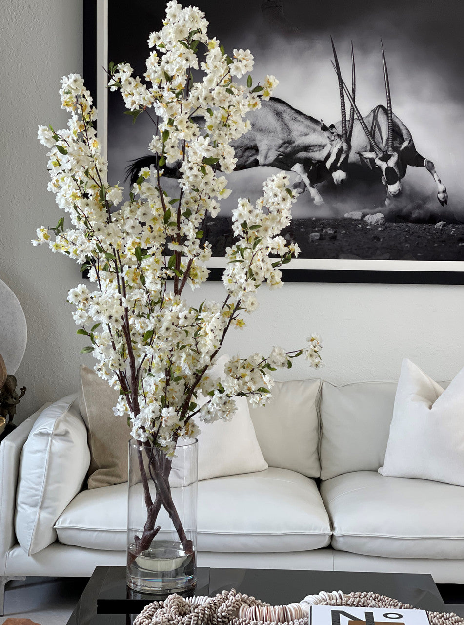 Cherry Blossoms in 16″ Glass Cylinder